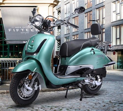 New 150cc- BMS HERITAGE 1-TONE - Retro Style Scooter - CA Carb Approved