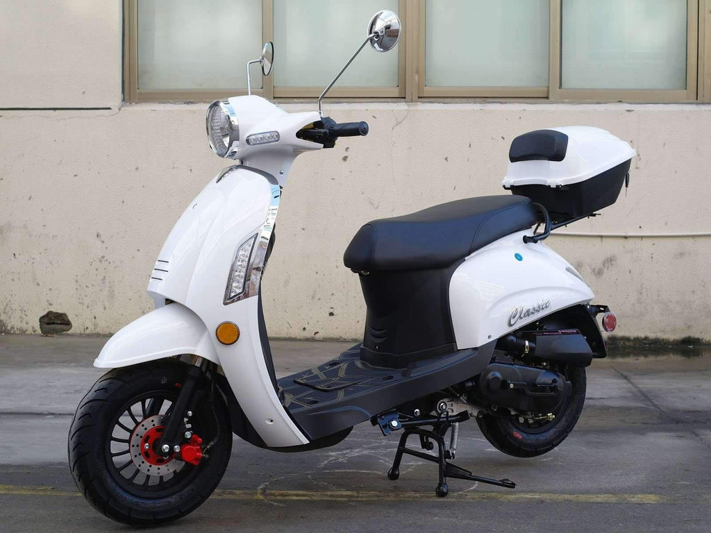 New 49cc - Dongfang Classic 50 - Retro Style Scooter - Free Shipping scooters Wholesale ATV White 